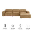 Modway Restore 4-Piece Vegan Leather Modular Sofa Set with Ottoman