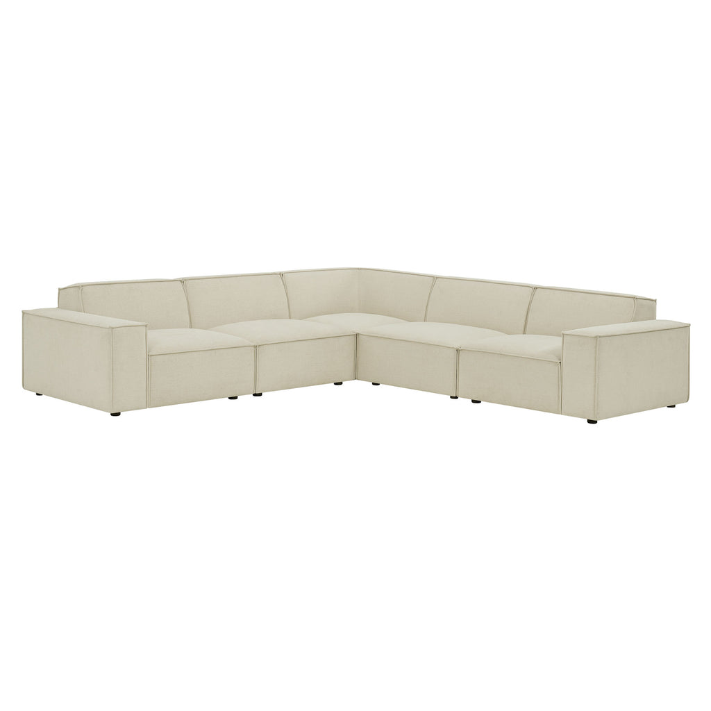 Modway Restore 5-Piece Performance Fabric Upholstered Modular L-Shaped Sofa