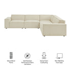 Modway Restore 5-Piece Performance Fabric Upholstered Modular L-Shaped Sofa