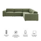 Modway Restore 5-Piece Performance Fabric Upholstered Modular L-Shaped Sofa