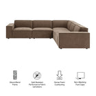 Modway Restore 5-Piece Performance Fabric Upholstered Modular L-Shaped Sofa