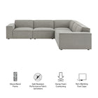 Modway Restore 5-Piece Performance Fabric Upholstered Modular L-Shaped Sofa