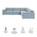 Modway Restore 5-Piece Performance Fabric Upholstered Modular L-Shaped Sofa
