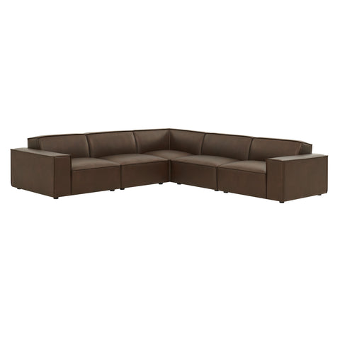 Modway Restore 5-Piece Vegan Leather Modular L-Shaped Sofa