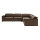 Modway Restore 5-Piece Vegan Leather Modular L-Shaped Sofa