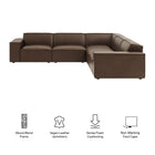 Modway Restore 5-Piece Vegan Leather Modular L-Shaped Sofa