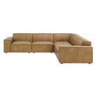 Modway Restore 5-Piece Vegan Leather Modular L-Shaped Sofa