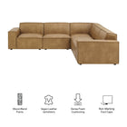 Modway Restore 5-Piece Vegan Leather Modular L-Shaped Sofa