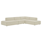 Modway Restore 4-Piece Performance Fabric Upholstered Modular L-Shaped Armless Sectional Sofa
