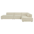 Modway Restore 4-Piece Performance Fabric Upholstered Modular L-Shaped Armless Sectional Sofa