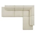 Modway Restore 4-Piece Performance Fabric Upholstered Modular L-Shaped Armless Sectional Sofa