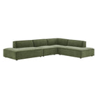 Modway Restore 4-Piece Performance Fabric Upholstered Modular L-Shaped Armless Sectional Sofa
