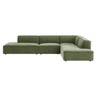Modway Restore 4-Piece Performance Fabric Upholstered Modular L-Shaped Armless Sectional Sofa