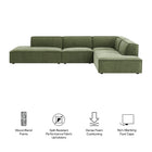 Modway Restore 4-Piece Performance Fabric Upholstered Modular L-Shaped Armless Sectional Sofa
