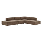 Modway Restore 4-Piece Performance Fabric Upholstered Modular L-Shaped Armless Sectional Sofa