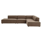 Modway Restore 4-Piece Performance Fabric Upholstered Modular L-Shaped Armless Sectional Sofa