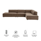 Modway Restore 4-Piece Performance Fabric Upholstered Modular L-Shaped Armless Sectional Sofa