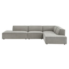 Modway Restore 4-Piece Performance Fabric Upholstered Modular L-Shaped Armless Sectional Sofa