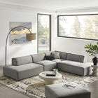 Modway Restore 4-Piece Performance Fabric Upholstered Modular L-Shaped Armless Sectional Sofa