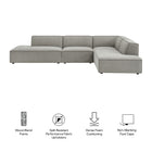 Modway Restore 4-Piece Performance Fabric Upholstered Modular L-Shaped Armless Sectional Sofa