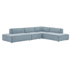 Modway Restore 4-Piece Performance Fabric Upholstered Modular L-Shaped Armless Sectional Sofa