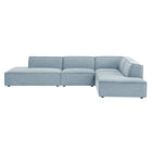 Modway Restore 4-Piece Performance Fabric Upholstered Modular L-Shaped Armless Sectional Sofa