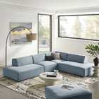 Modway Restore 4-Piece Performance Fabric Upholstered Modular L-Shaped Armless Sectional Sofa