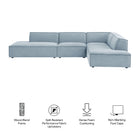 Modway Restore 4-Piece Performance Fabric Upholstered Modular L-Shaped Armless Sectional Sofa