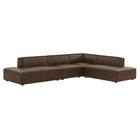 Modway Restore 4-Piece Vegan Leather Modular L-Shaped Armless Sectional Sofa