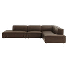 Modway Restore 4-Piece Vegan Leather Modular L-Shaped Armless Sectional Sofa