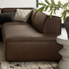 Modway Restore 4-Piece Vegan Leather Modular L-Shaped Armless Sectional Sofa
