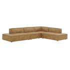 Modway Restore 4-Piece Vegan Leather Modular L-Shaped Armless Sectional Sofa