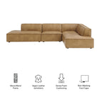 Modway Restore 4-Piece Vegan Leather Modular L-Shaped Armless Sectional Sofa