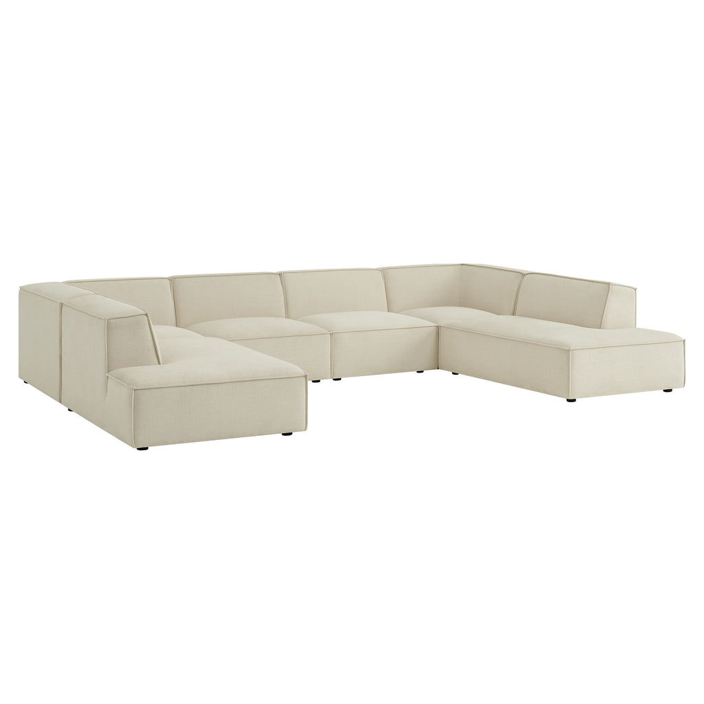 Modway Restore 6-Piece Performance Fabric Upholstered U-Shaped Sectional Sofa