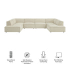 Modway Restore 6-Piece Performance Fabric Upholstered U-Shaped Sectional Sofa