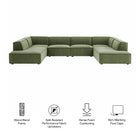Modway Restore 6-Piece Performance Fabric Upholstered U-Shaped Sectional Sofa