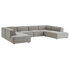 Modway Restore 6-Piece Performance Fabric Upholstered U-Shaped Sectional Sofa