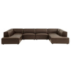 Modway Restore 6-Piece Vegan Leather U-Shaped Armless Sectional Sofa