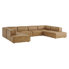 Modway Restore 6-Piece Vegan Leather U-Shaped Armless Sectional Sofa