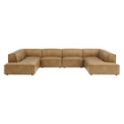 Modway Restore 6-Piece Vegan Leather U-Shaped Armless Sectional Sofa