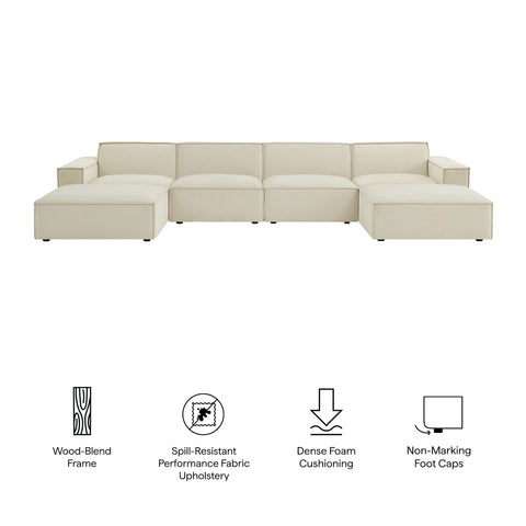 Modway Restore 6-Piece Performance Fabric Upholstered Modular Sectional Sofa