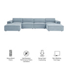 Modway Restore 6-Piece Performance Fabric Upholstered Modular Sectional Sofa