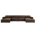 Modway Restore 6-Piece Vegan Leather Modular Sectional Sofa