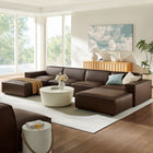 Modway Restore 6-Piece Vegan Leather Modular Sectional Sofa