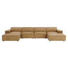 Modway Restore 6-Piece Vegan Leather Modular Sectional Sofa