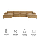 Modway Restore 6-Piece Vegan Leather Modular Sectional Sofa