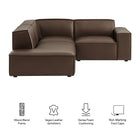 Modway Restore 3-Piece Vegan Leather Modular L-Shaped Sectional Sofa - EEI-7420