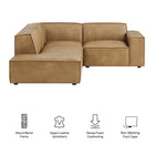 Modway Restore 3-Piece Vegan Leather Modular L-Shaped Sectional Sofa - EEI-7420
