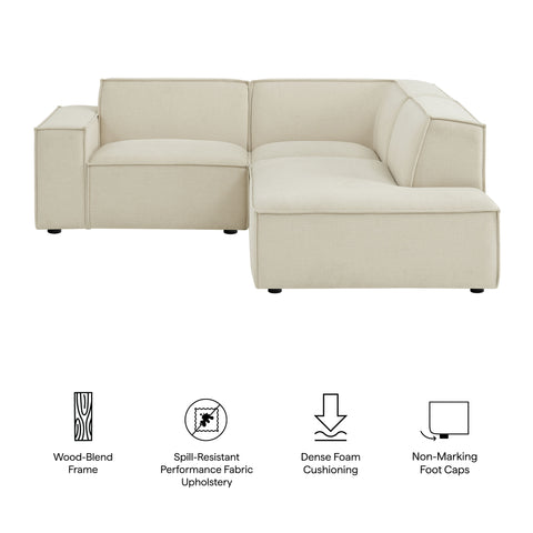 Modway Restore 3-Piece Performance Fabric Upholstered Modular L-Shaped Sectional Sofa - EEI-7421