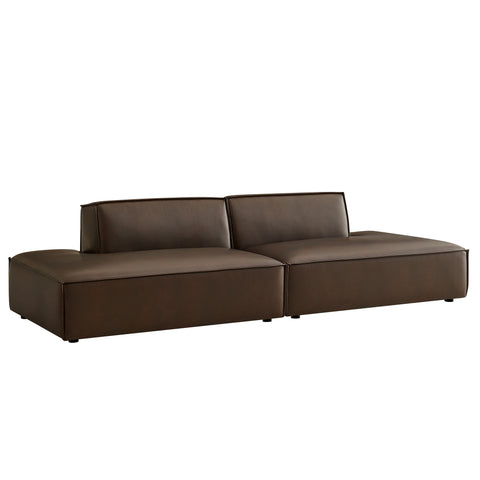 Modway Restore 2-Piece Vegan Leather Modular Loveseat - EEI-7424